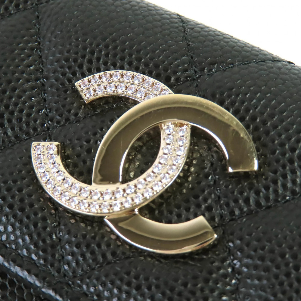CHANEL Authentic Black Caviar Leather Logo Wallet - Picture 9 of 13